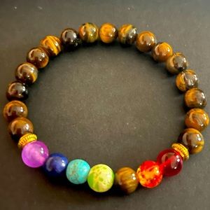 Tiger eye and seven chakra bracelet